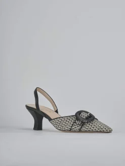 Slingback tacco 6cm pelle beige