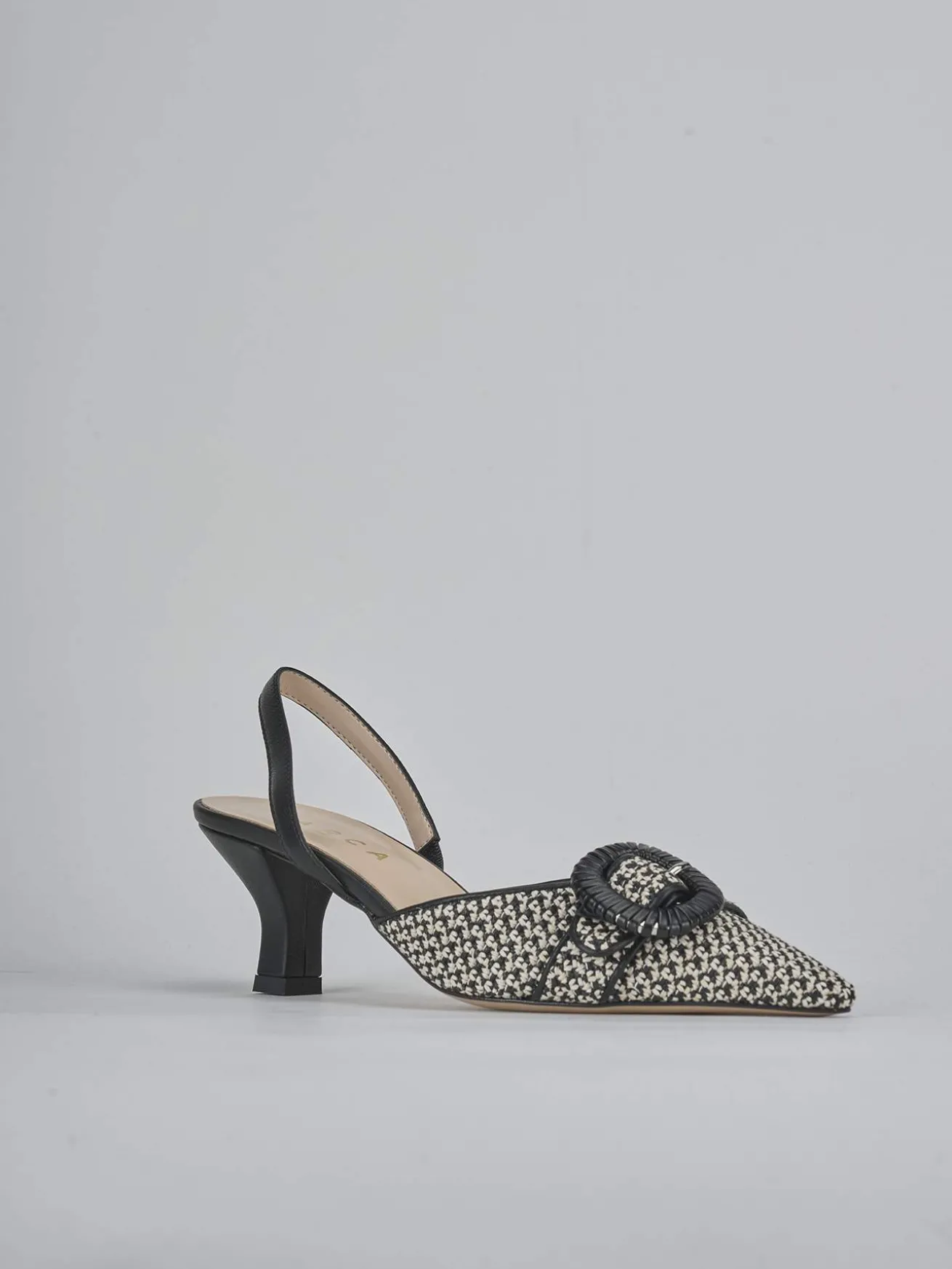 Slingback tacco 6cm pelle beige