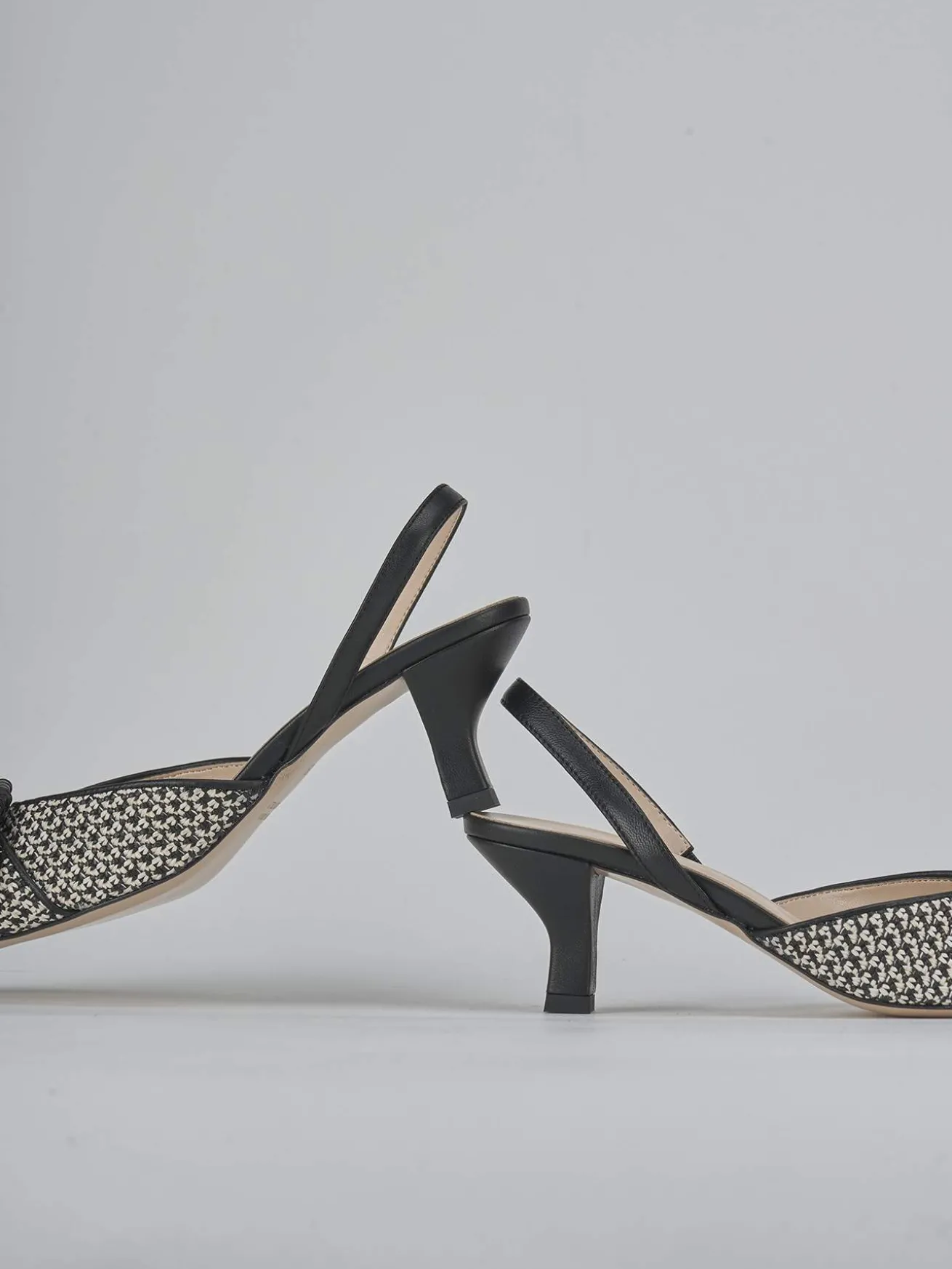 Slingback tacco 6cm pelle beige