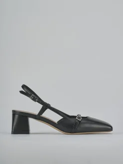 Slingback tacco 5cm pelle nero