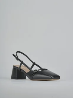 Slingback tacco 5cm pelle nero