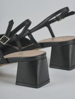 Slingback tacco 5cm pelle nero