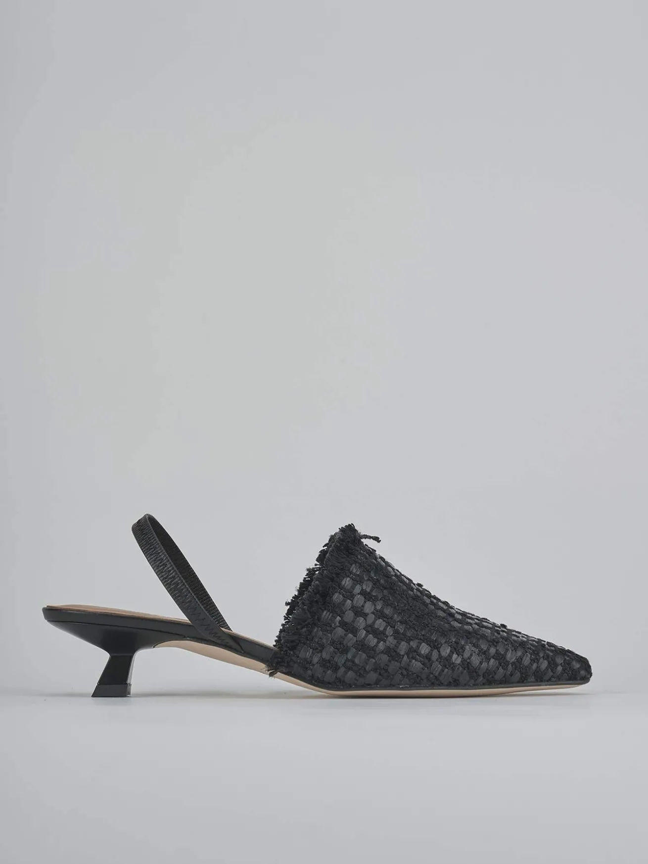 Slingback tacco 3cm pelle nero