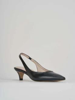 Slingback tacco 3cm pelle nero