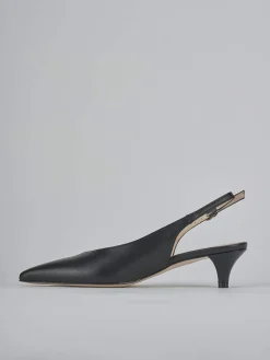 Slingback tacco 5cm pelle nero