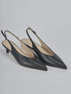 Slingback tacco 5cm pelle nero