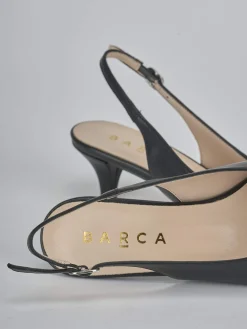 Slingback tacco 5cm pelle nero