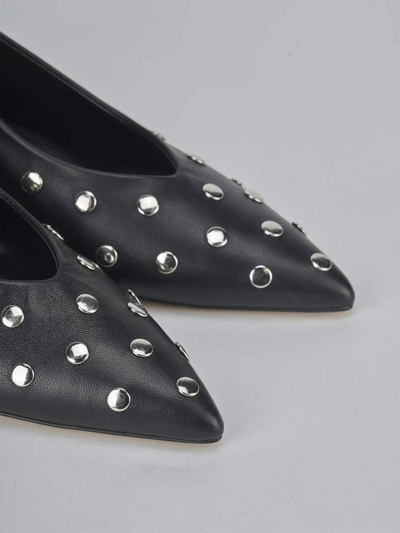 Slingback tacco 4cm pelle nero