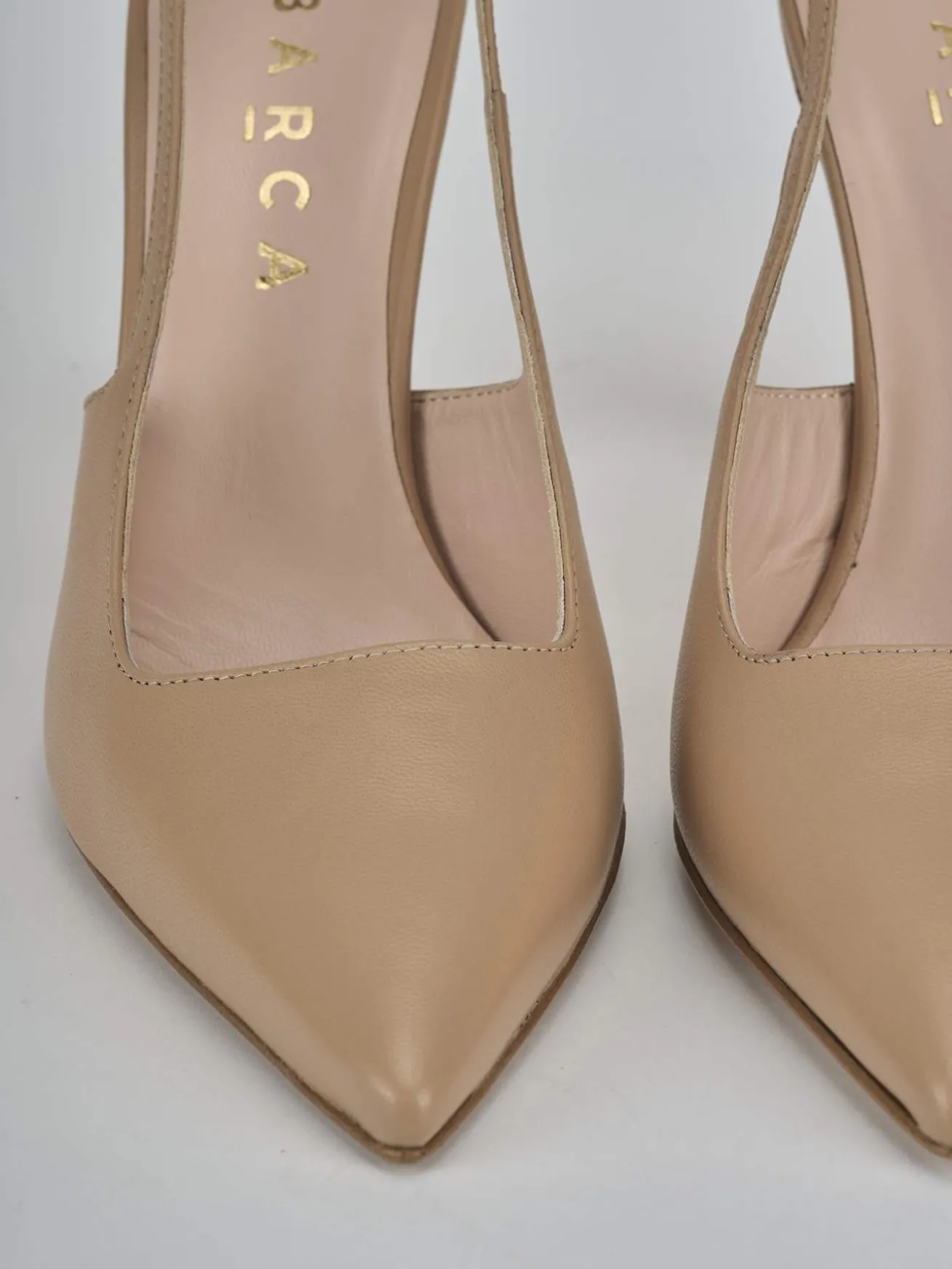 Slingback tacco 9cm pelle marrone