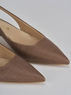 Slingback tacco 4cm pelle testa