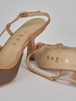 Slingback tacco 7cm pelle testa