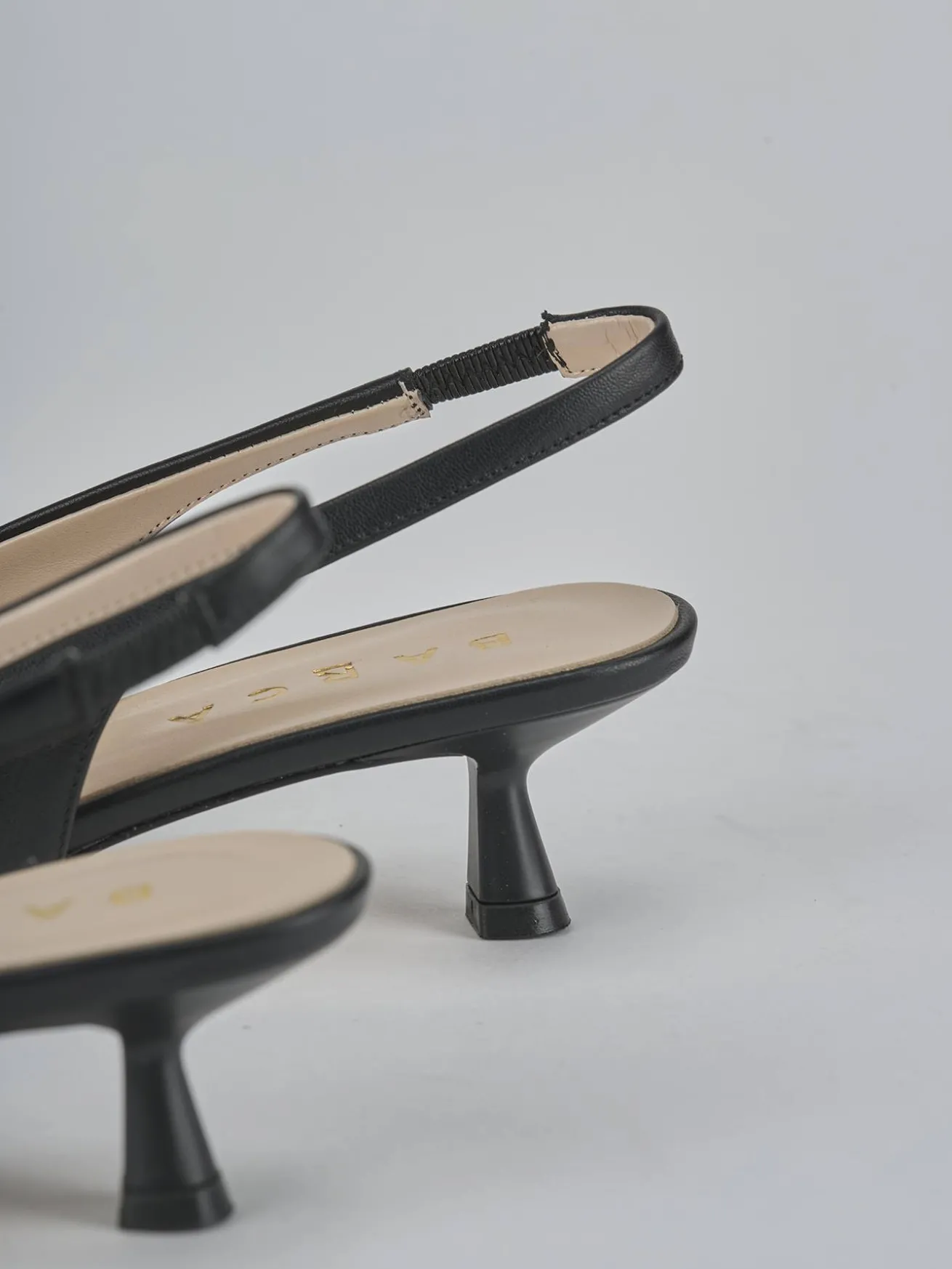 Slingback tacco 5cm pelle nero