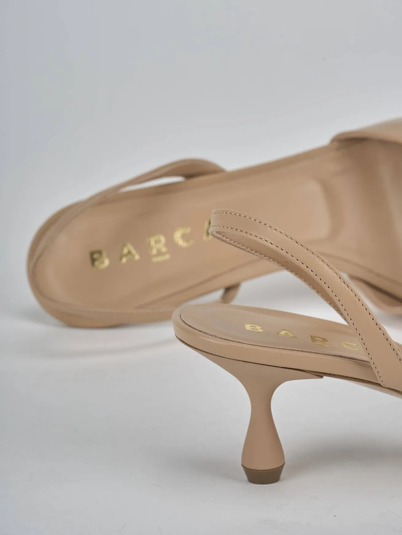 Slingback tacco 5cm pelle marrone