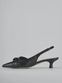 Slingback tacco 4cm pelle nero