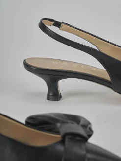 Slingback tacco 4cm pelle nero
