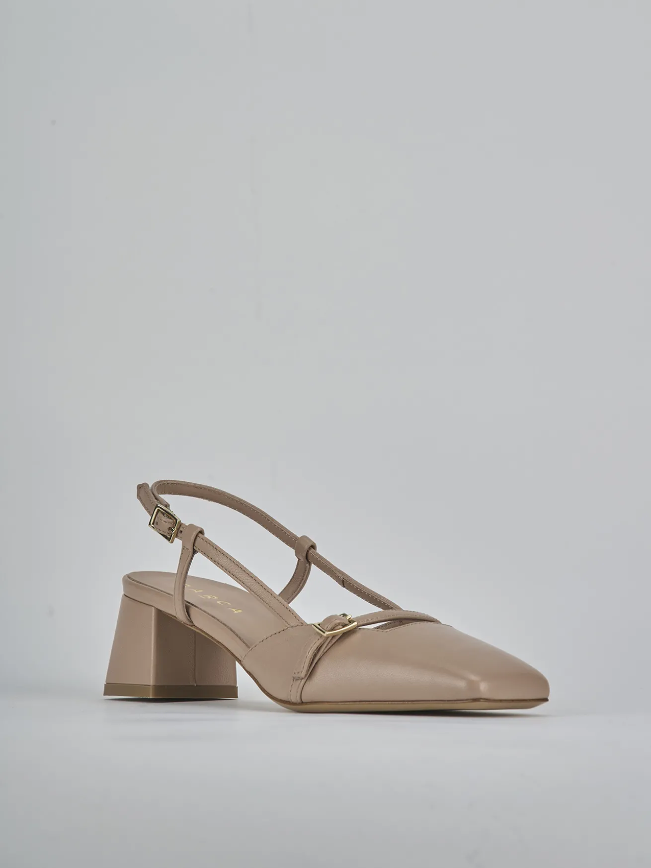 Slingback tacco 5cm pelle rosa