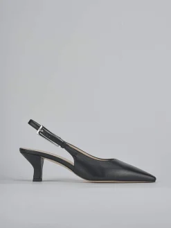 Slingback tacco 6cm pelle nero