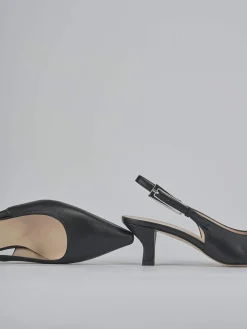 Slingback tacco 6cm pelle nero