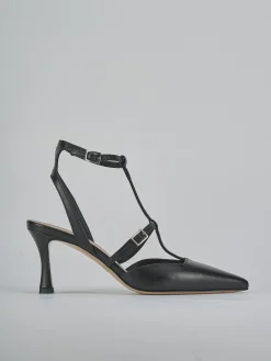 Slingback tacco 8cm pelle nero