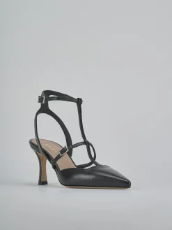 Slingback tacco 8cm pelle nero