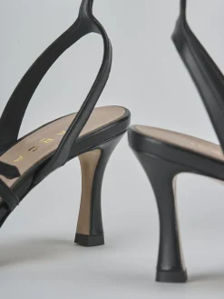 Slingback tacco 8cm pelle nero