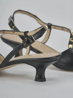 Slingback tacco 4cm pelle nero