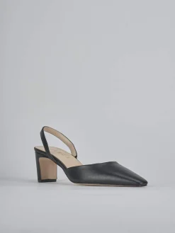 Slingback tacco 6cm pelle nero