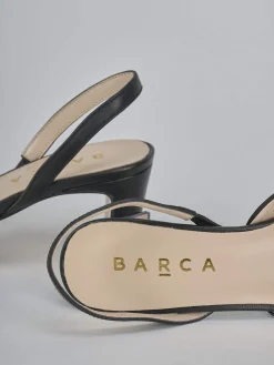 Slingback tacco 6cm pelle nero