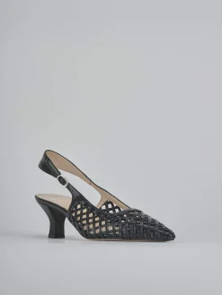 Slingback tacco 6cm pelle nero