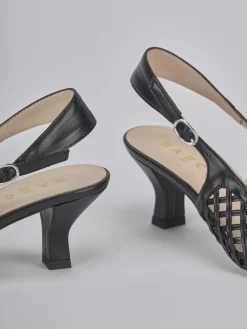 Slingback tacco 6cm pelle nero