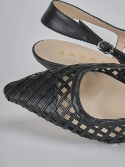Slingback tacco 6cm pelle nero