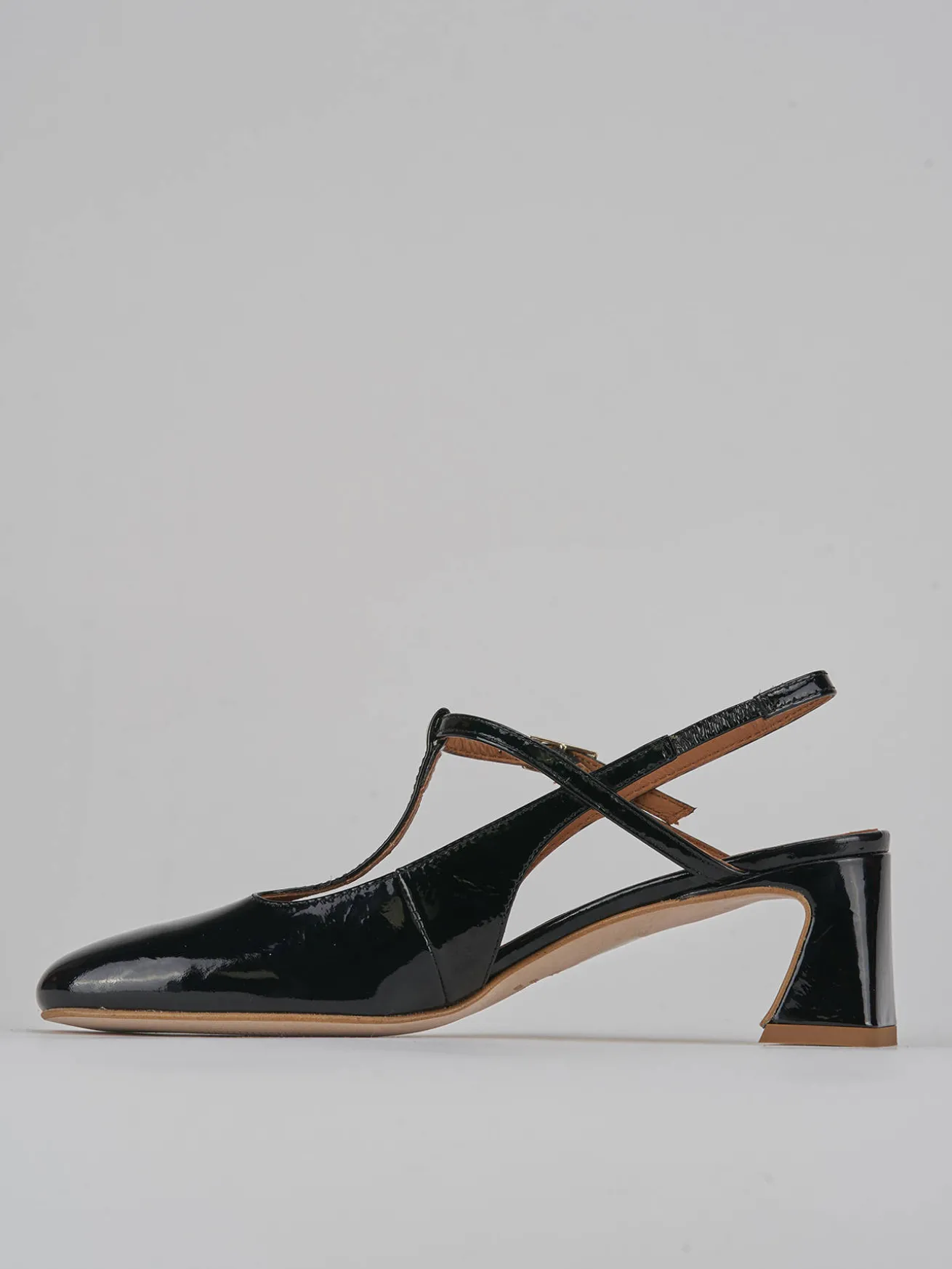 Slingback tacco 5cm pelle nero