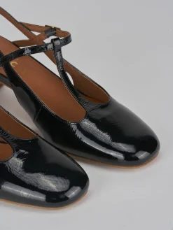 Slingback tacco 5cm pelle nero