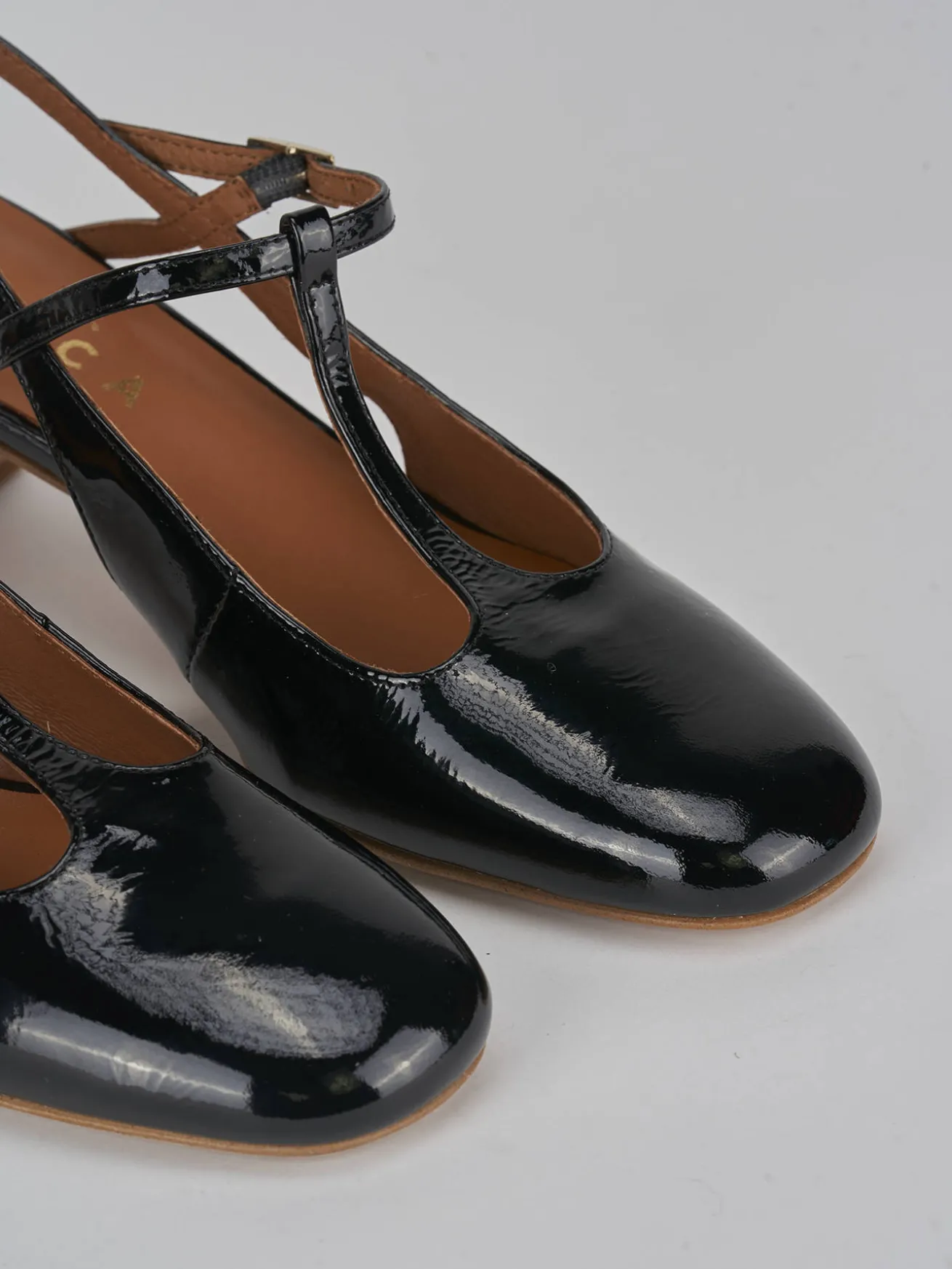 Slingback tacco 5cm pelle nero