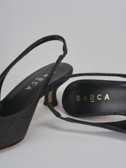 Slingback tacco 4cm pelle nero