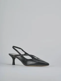 Slingback tacco 5cm pelle nero