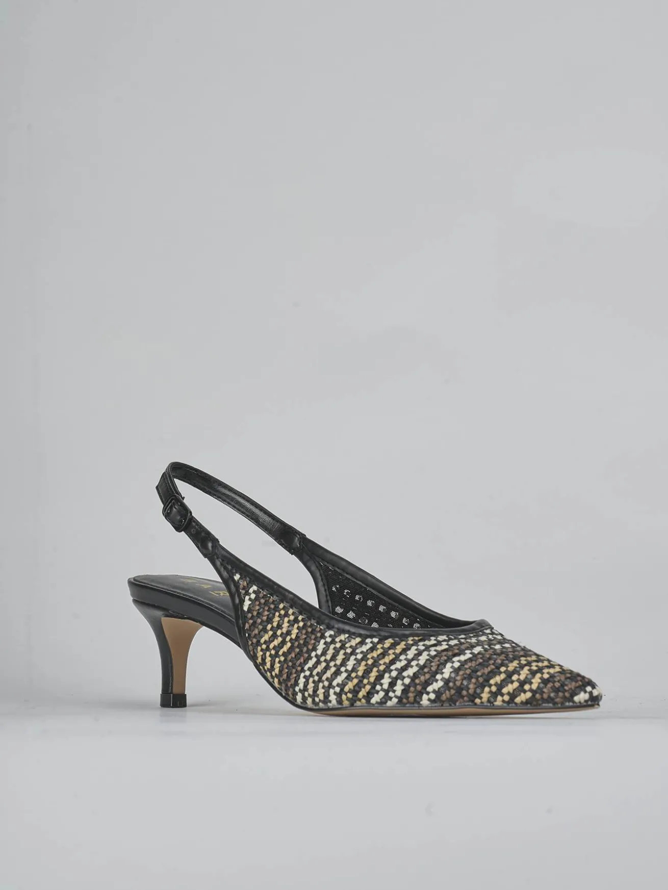 Slingback tacco 5cm pelle nero