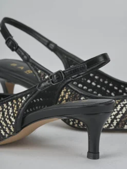 Slingback tacco 5cm pelle nero