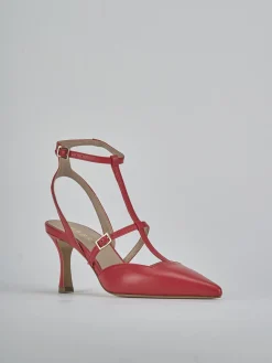 Slingback tacco 8cm pelle rosso