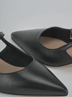 Slingback tacco 5cm pelle nero