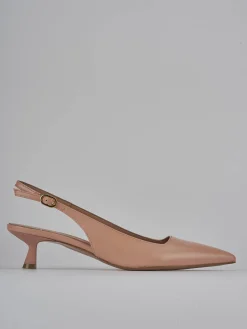 Slingback tacco 5cm pelle rosa