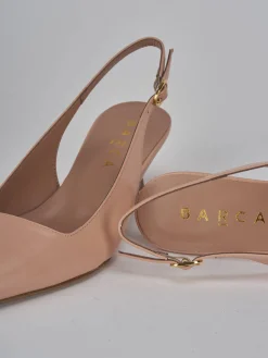 Slingback tacco 5cm pelle rosa