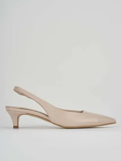 Slingback tacco 3cm pelle beige