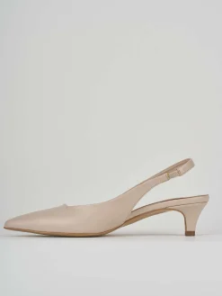 Slingback tacco 3cm pelle beige