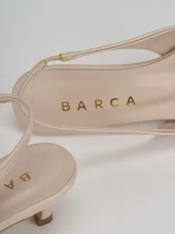 Slingback tacco 3cm pelle beige