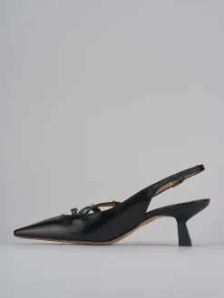 Slingback tacco 6cm pelle nero