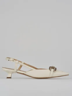 Slingback tacco 3cm pelle bianco