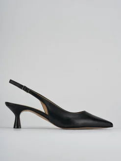 Slingback tacco 5cm pelle nero