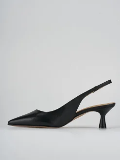 Slingback tacco 5cm pelle nero