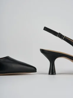 Slingback tacco 5cm pelle nero